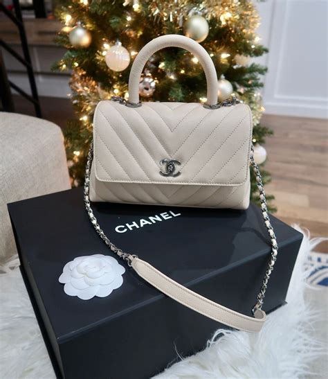 chanel handle size s|chanel bag with top handle.